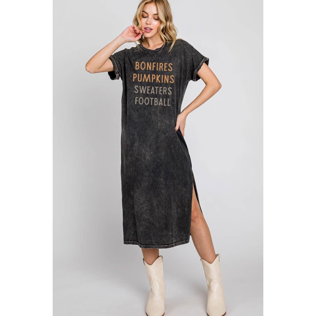 PUMPKINS FOOTBALL MINERAL GRAPHIC DRESS