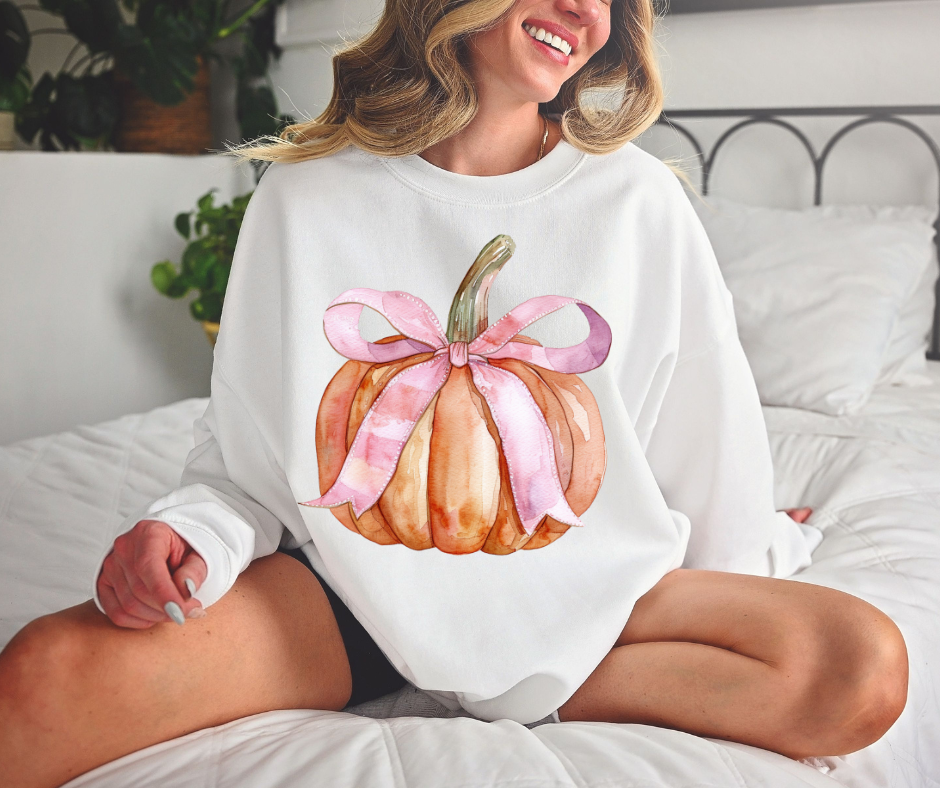 Coquette Bow Pumpkin Sweatshirt