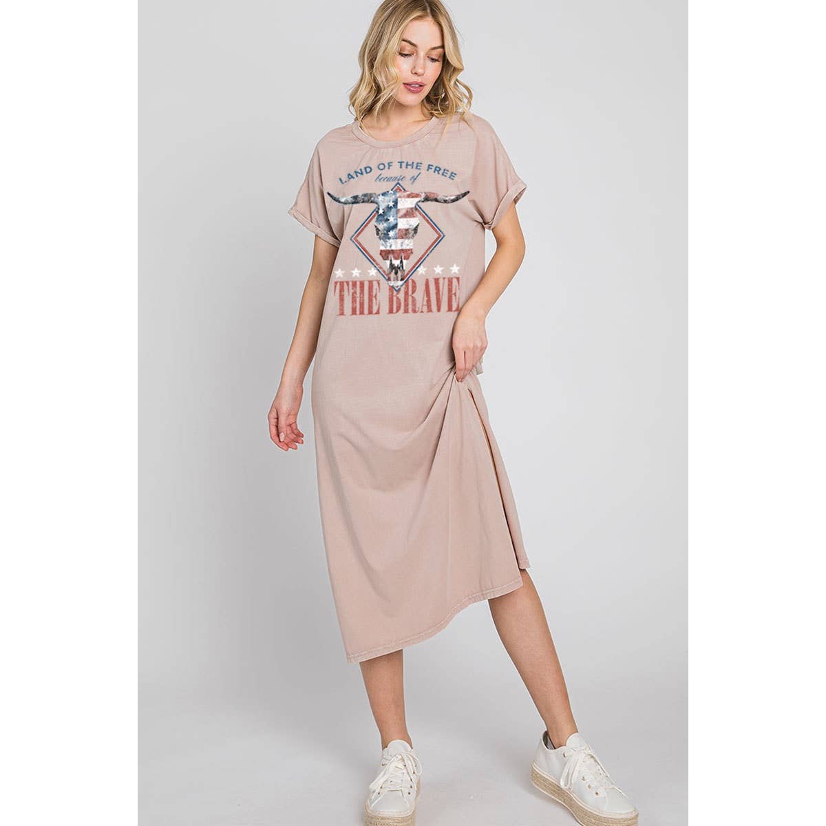LAND OF THE FREE THE BRAVE MINERAL GRAPHIC DRESS