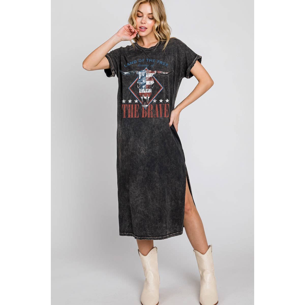 LAND OF THE FREE THE BRAVE MINERAL GRAPHIC DRESS